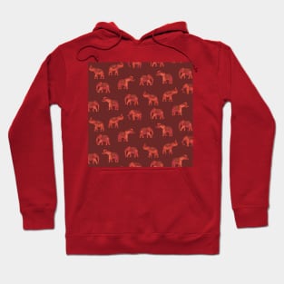 Dark Red Indian Elephants Hoodie